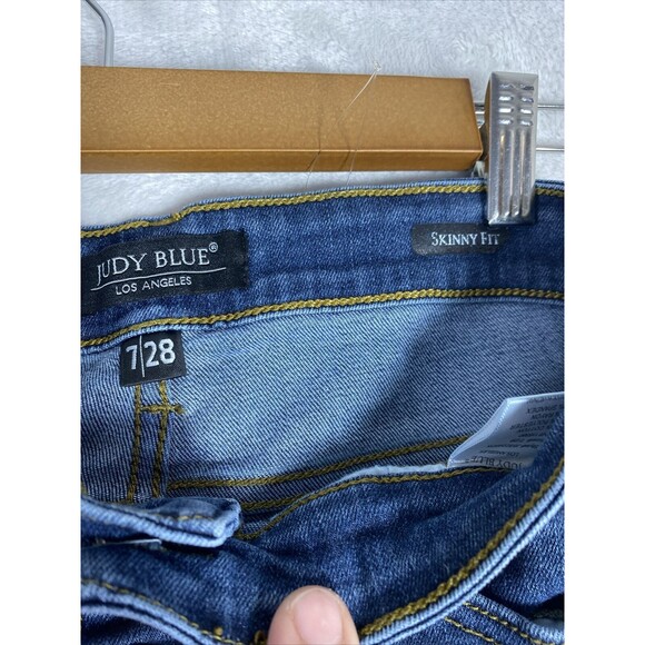 Just Blue Skinny Fit Distressed Raw Hem Style JB82246DK Size 7/28 - Picture 12 of 14